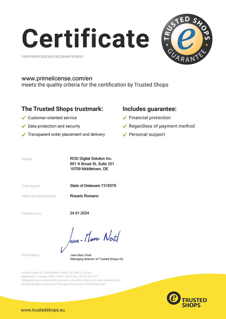 Trusted Shops Certificate